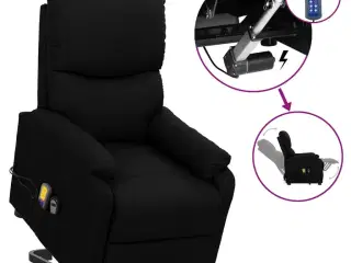 Løftestol med massagefunktion stof sort