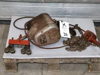 GIS El-kædetalje 250/500kg m/løbekat, afprøvet. 