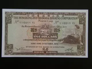 Hong Kong  5 Dollars  1973  P181f  Unc.