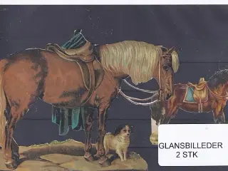 Glansbilleder - Heste - 2 Stk.