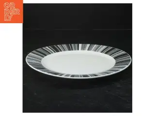 Porcelænstallerken med dekorativ kant (str. Ø 24 cm)