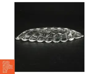 Gennemsigtig glasfad med bladform (str. 18 cm)