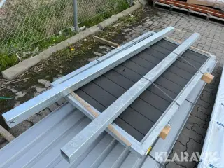 Galvaniseret hegnsprofiler låge og 5 stolper