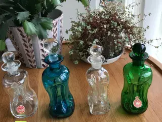 Klukflasker, små, fra Holmegaard   -  2 stk.