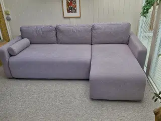 Sovesofa m/chaiselong - stof