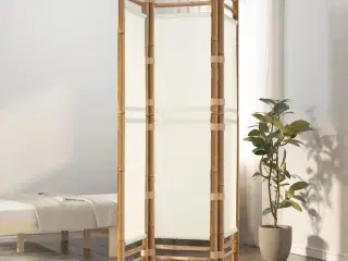 3-panels rumdeler 120 cm foldbar bambus og kanvas