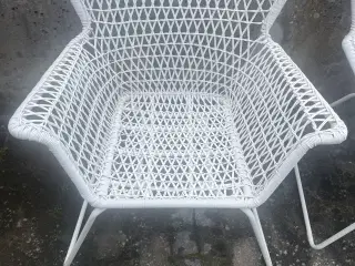 Havestole, hvide stole med armlæn, IKEA, HÖGSTEN