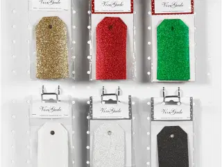 Manilamærker, str. 5x10 cm, glitter, 300 g, 6x10pk./ 1 pk.