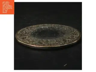 Ciseleret sølvplet metalbakke