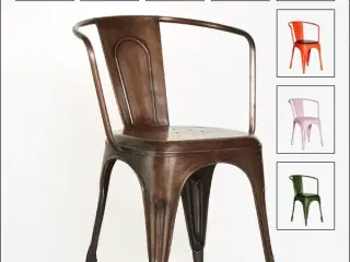 96 stk. Industrielle jernstole med armlæn