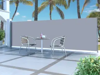 Sammenrullelig sidemarkise 160 x 500 cm grå