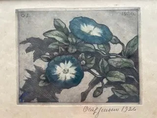 Oluf Jensen. Farveradering med blå snerler fra 192