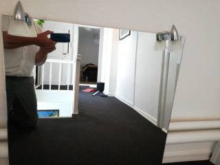 Spejl med 2 lamper aldrig brugt