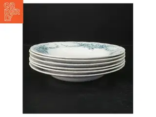 Porcelænstallerkner med blomstermotiv (str. Ø. 23 cm)