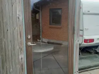 Teak/mahogni dør, 204 høj x 91,3