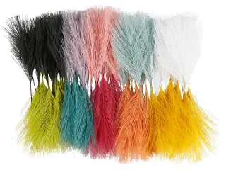 Kunstige fjer, L: 15 cm, B: 8 cm, 100stk./ 1 pk.