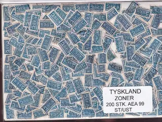 Tyskland Zoner - 200 stk. AFA nr. 99 Stemplet/ust.