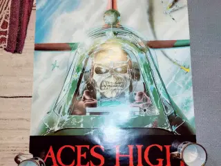 ed retro plakat fra 1985 med iron maiden aces high