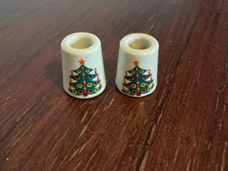 Juletræslysholder i porcelæn
