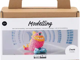 Mini DIY Kit Modellering, Monster Freddy, pink neon, 1 pk.