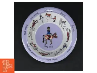 Børne tallerken og skål med hestetema fra Pony Club (str. Ø. 17,5 cm)