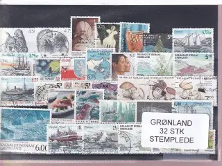 Grønland - 32 Stk. - Stemplede