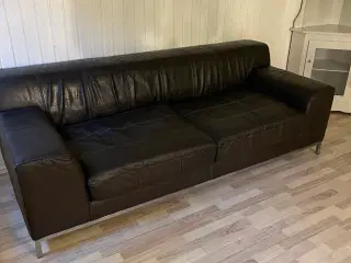Lædersofa og sofabord, sofa