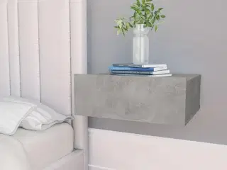 Svævende natborde 2 stk. 40 x 30 x 15 cm konstrueret træ grå