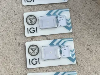 4 forskellige diamanter - certifikat medfølger