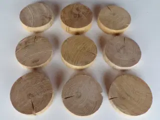 10 NYE Træskiver Egetræ ca. 9,5 cm 