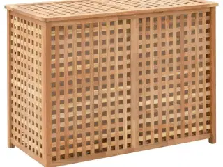 Vasketøjskurv 87,5x46x67 cm massivt valnøddetræ