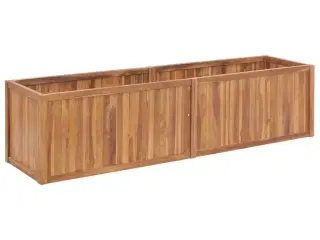 Hævet plantekasse 200x50x50 cm massivt teaktræ