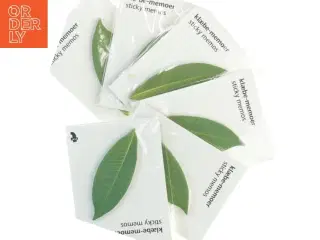 Seks pakker selvklæbende memoer (post-it notes) med bladmotiv (10 cm)
