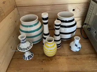 Kahlervaser og wiinblad candle holder