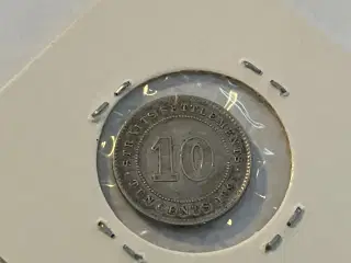10 Cents 1891 Straits Settlements