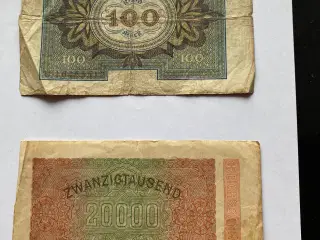 Reichsbanknote - forskellige sedler