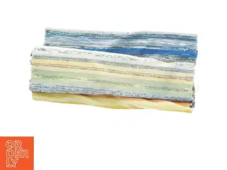 Multifarvet vævet kludetæppe (str. 75 x 210 cm)