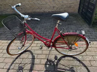 Rød Raleigh damecykel, 27"