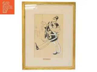 Indrammet tegning af Frederik Jensen (str. 45x35 cm)
