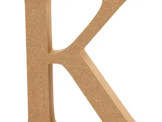 Stort Træbogstav K - 8 cm Høj, 1,5 cm Tykkelse