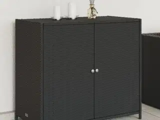 Opbevaringsskab til haven 83x45x76 cm polyrattan sort