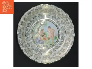 Dekorativ tallerken med guldmønster fra Bavaria (str. Ø 20 cm)