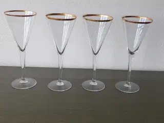 4 cocktailglas med guldkant