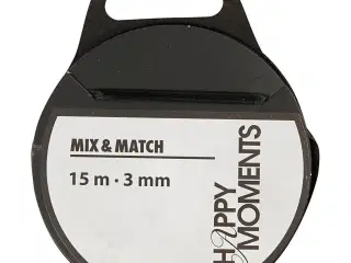 Sort satinbånd 3 mm x 15 m - Elegant dekoration