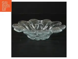 Glas skål med bølget kant (str. Ø 18 cm)