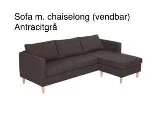 Sofa med chaiselong Antracitgrå HELT NY !