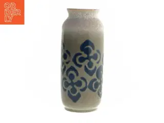 Keramisk vase med blåt mønster fra W.GERMANY (str. 22 cm)