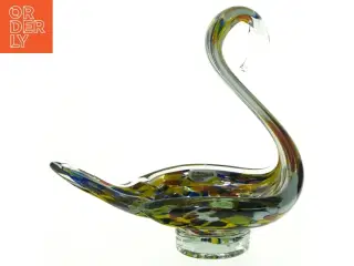 Glasfigur i form af svane (str. 17 x 10 cm)