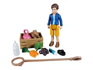 Schleich C41001 Boy with Feeding, Play & Grooming 