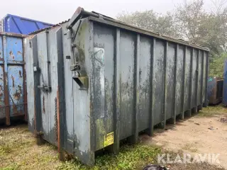 Container til wirehejs med hydraulisk top